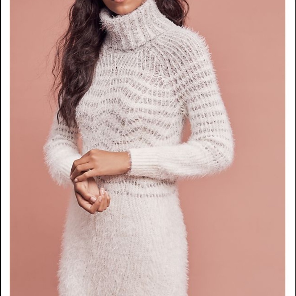 ANTHROPOLOGIE eyelash knit sweater dress